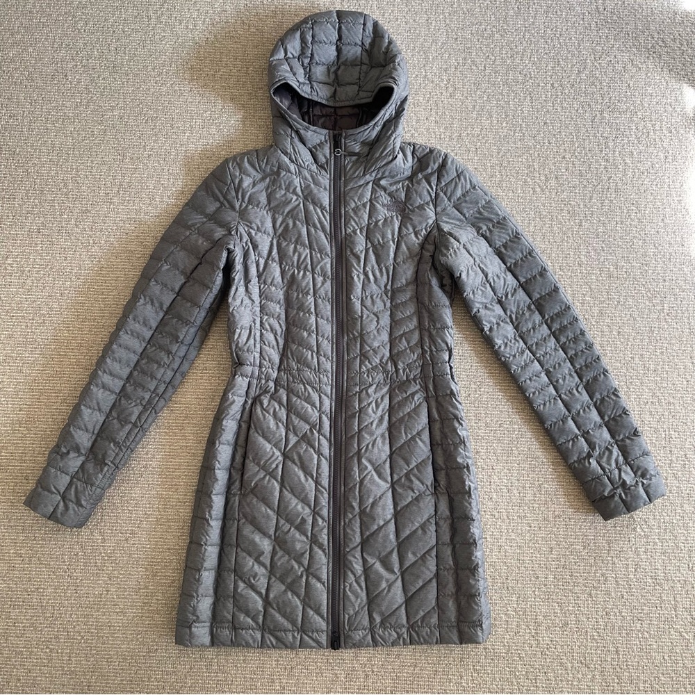 Grey North Face Hooded Jacket